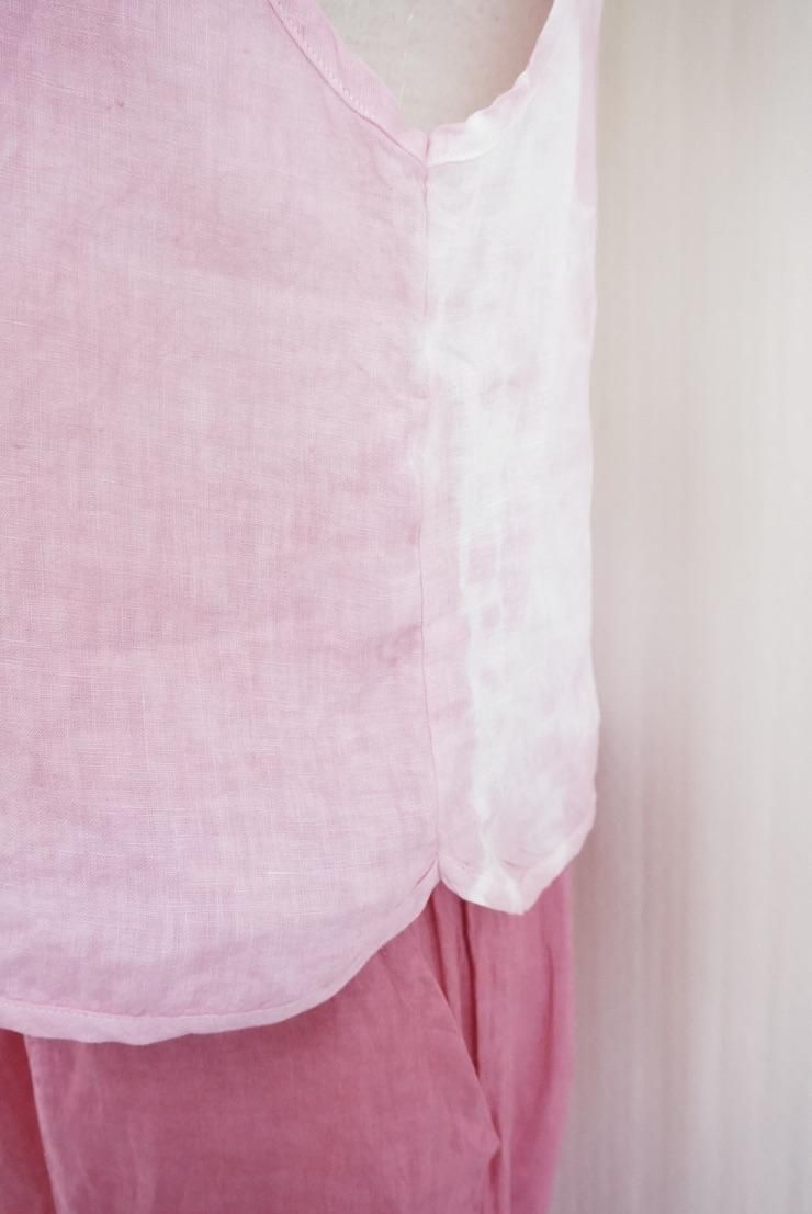 French Linen Back Open Tank Cherry Blossoms 
