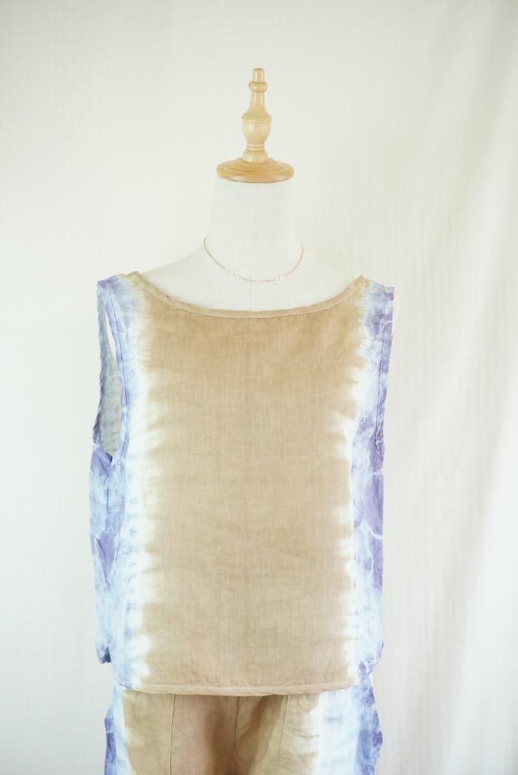 French Linen Back Open Tank Hazelnuts x Lavender 