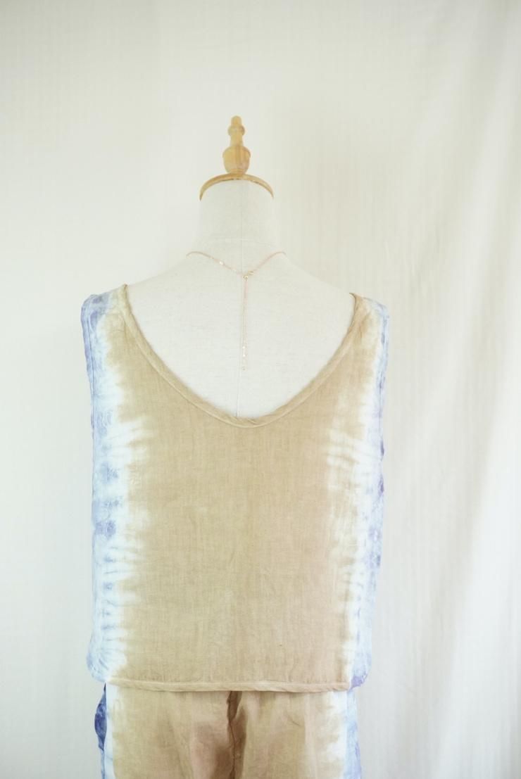 French Linen Back Open Tank Hazelnuts x Lavender 