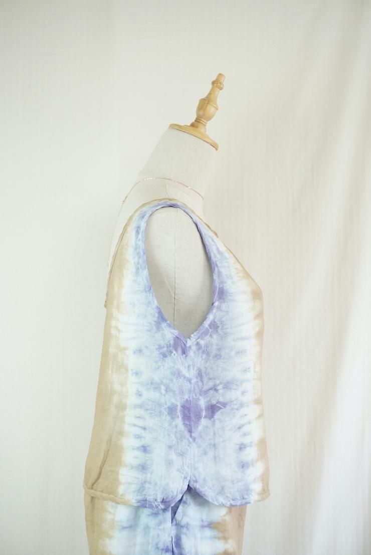 French Linen Back Open Tank Hazelnuts x Lavender 
