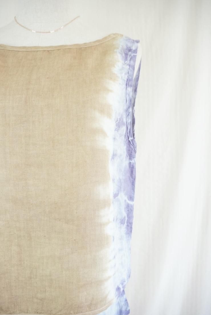 French Linen Back Open Tank Hazelnuts x Lavender 