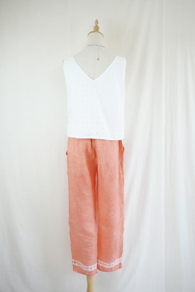 French Linen Easy Pants Sunset time 