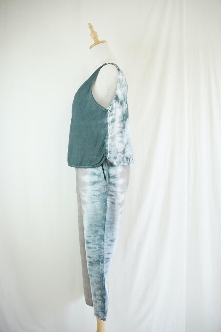 French Linen Easy Pants Taupe x InkBlack 
