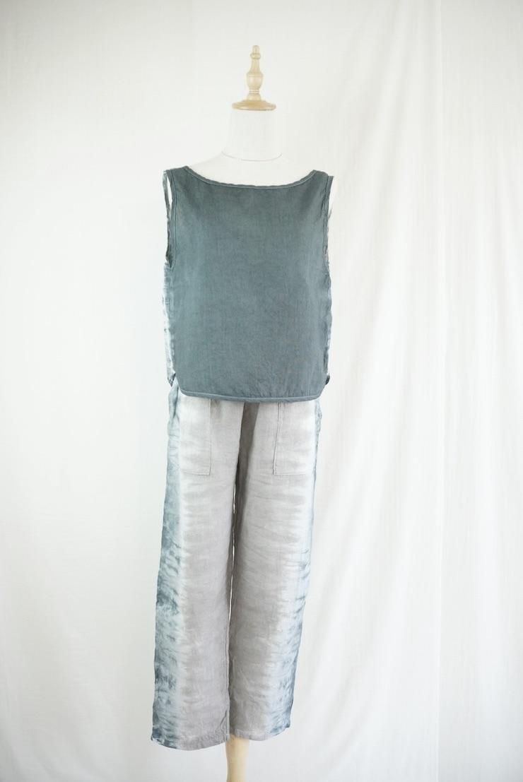 French Linen Easy Pants Taupe x InkBlack 