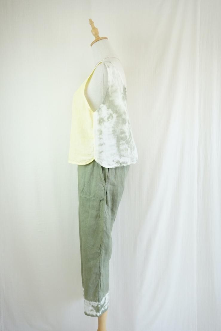 French Linen Easy Pants Greentea