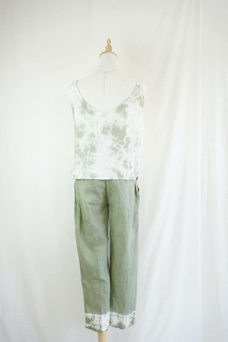 French Linen Easy Pants Greentea