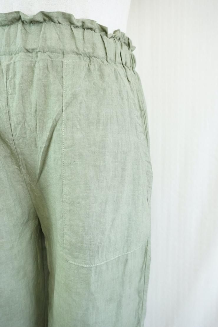 French Linen Easy Pants Greentea