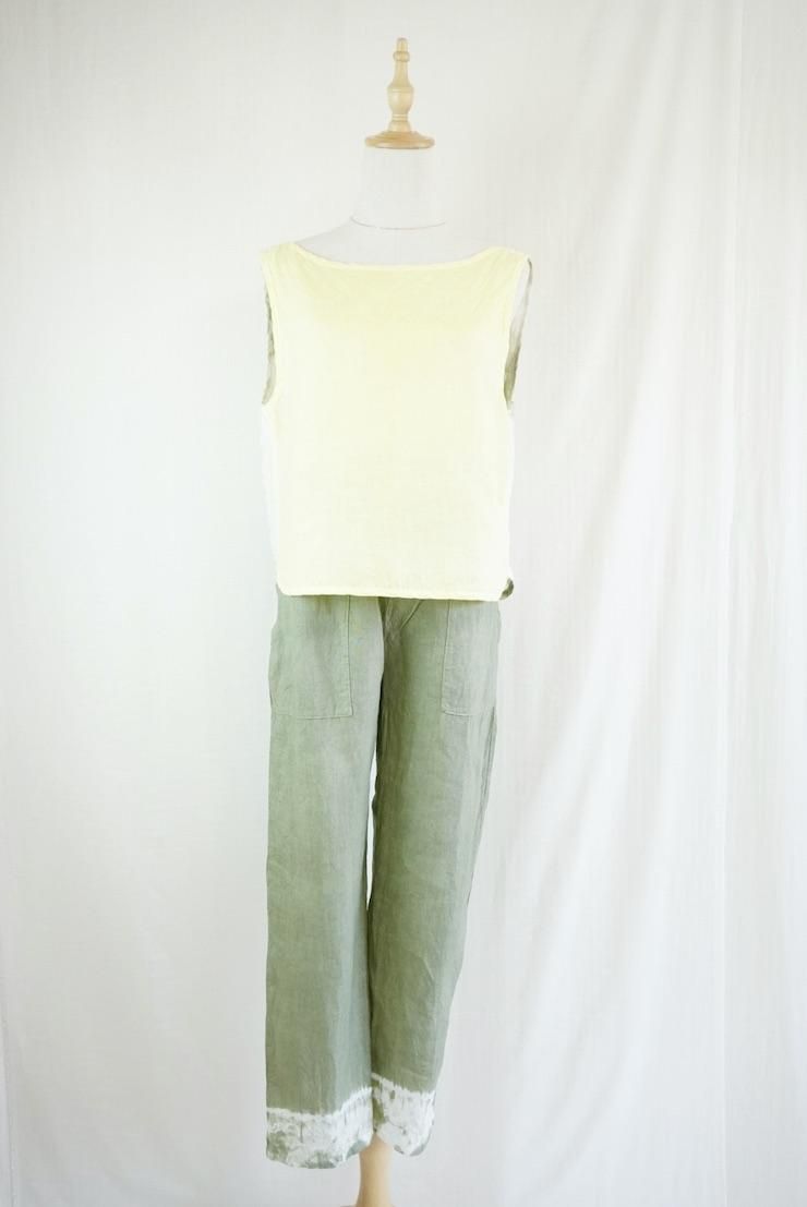 French Linen Easy Pants Greentea
