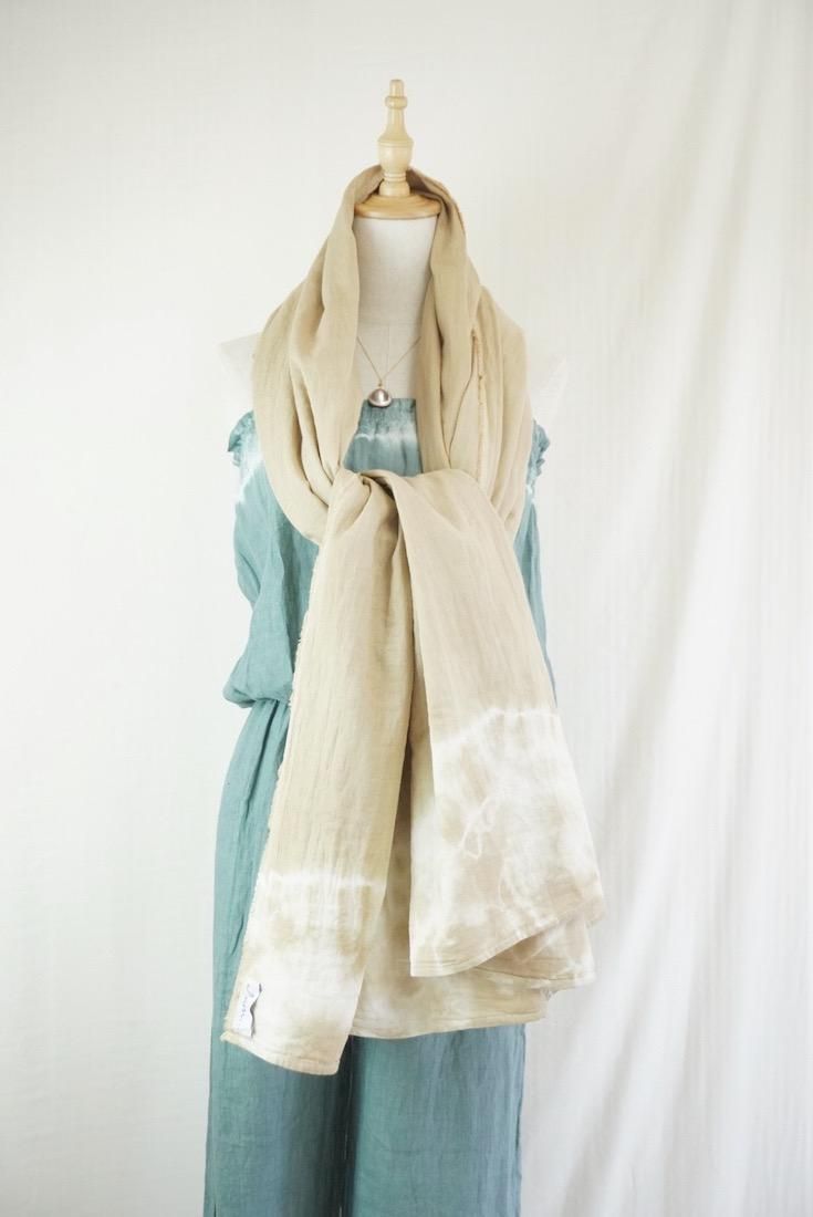 Organic Cotton W-gauze Big stole  Hazelnuts 