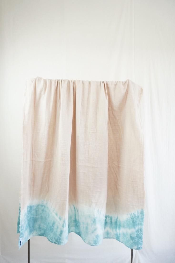 Organic Cotton W-gauze Big stole  Sandybeach x Under the sea 