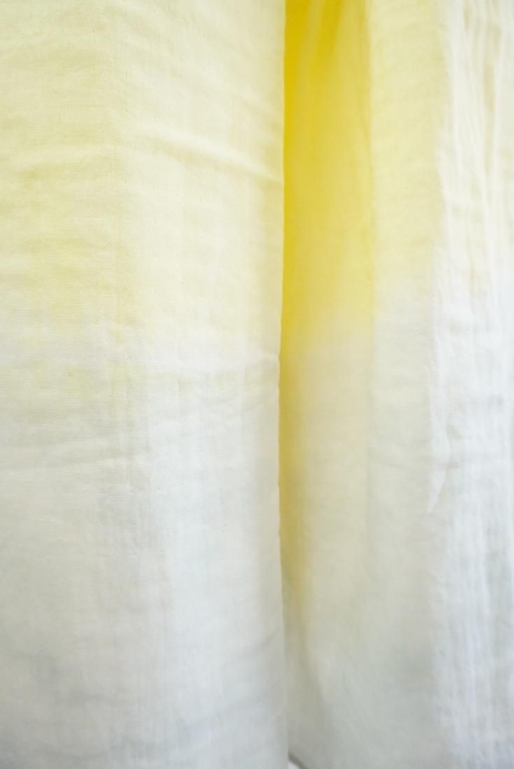 Organic Cotton W-gauze Big stole “Lemon x Lightgray” 