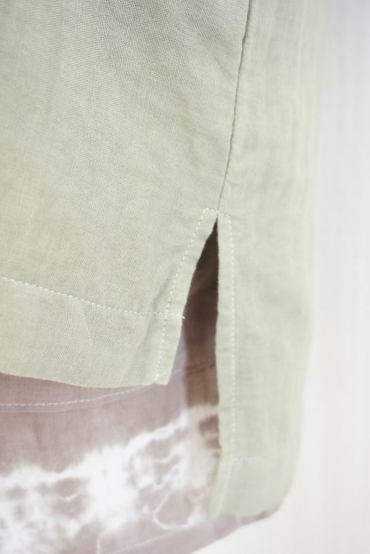 W gauze Big silhouette tank Greentea 