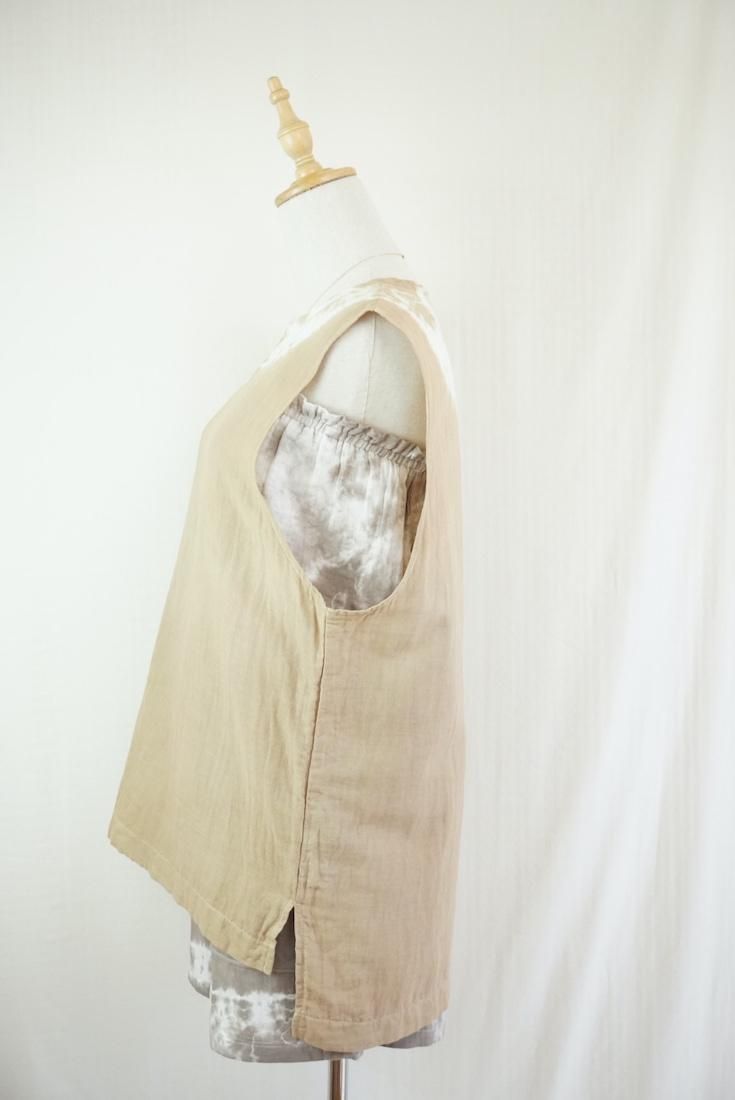 W gauze Big silhouette tank Hazelnuts 