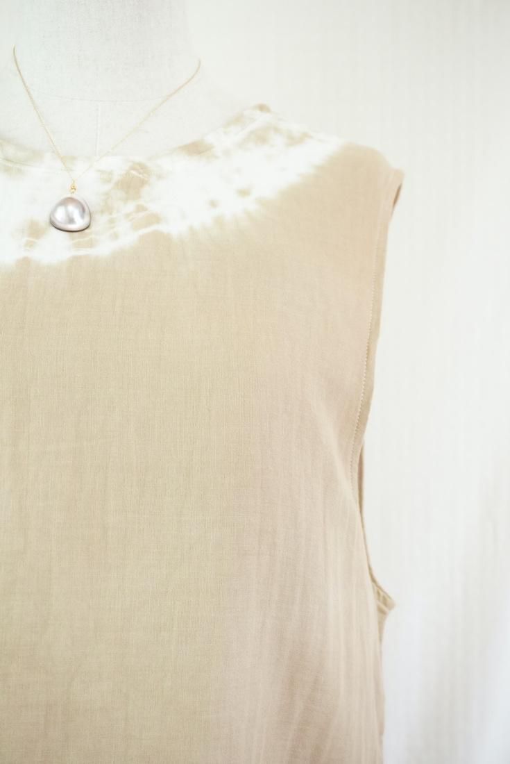 W gauze Big silhouette tank Hazelnuts 