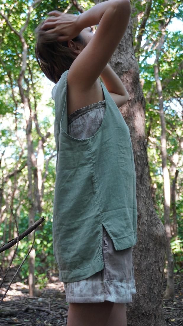 W gauze Big silhouette tank Hazelnuts 