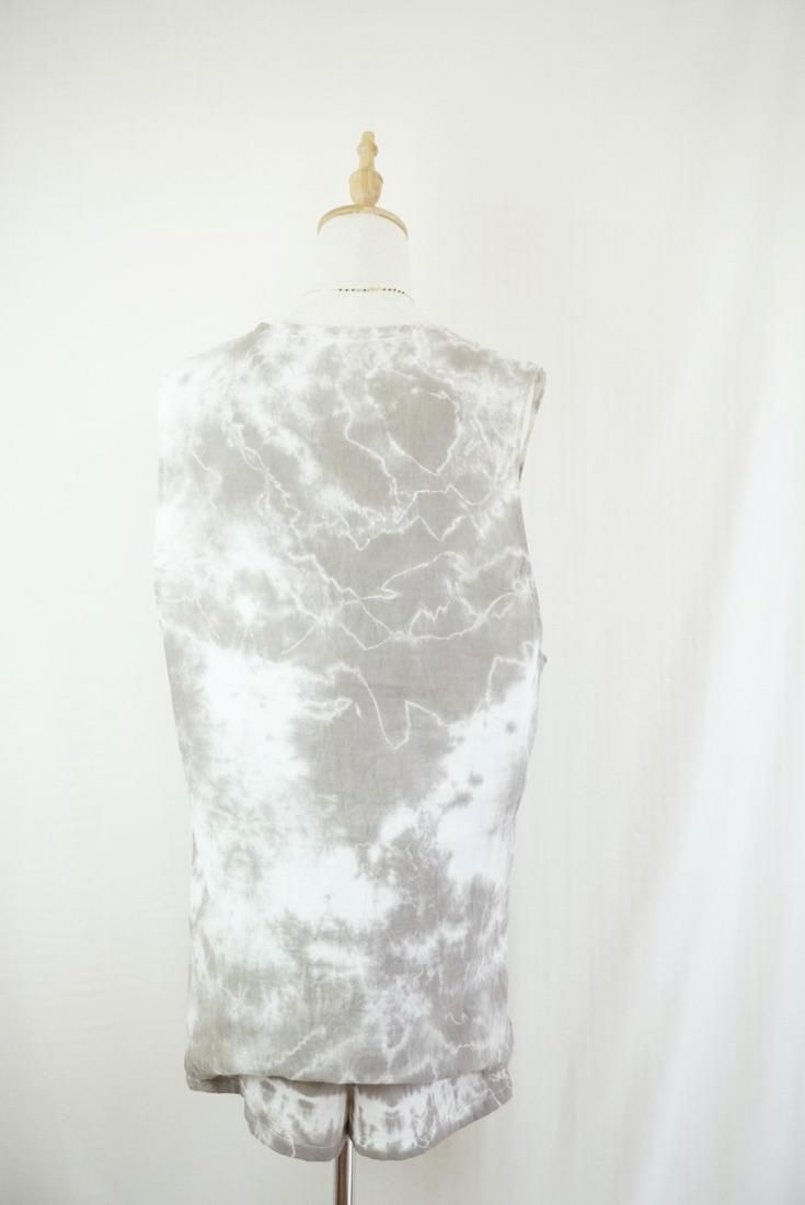 W gauze Big silhouette tank Taupe