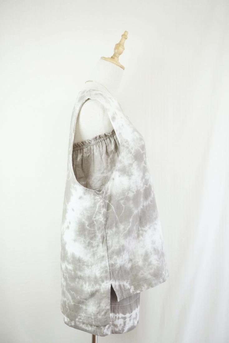 W gauze Big silhouette tank Taupe