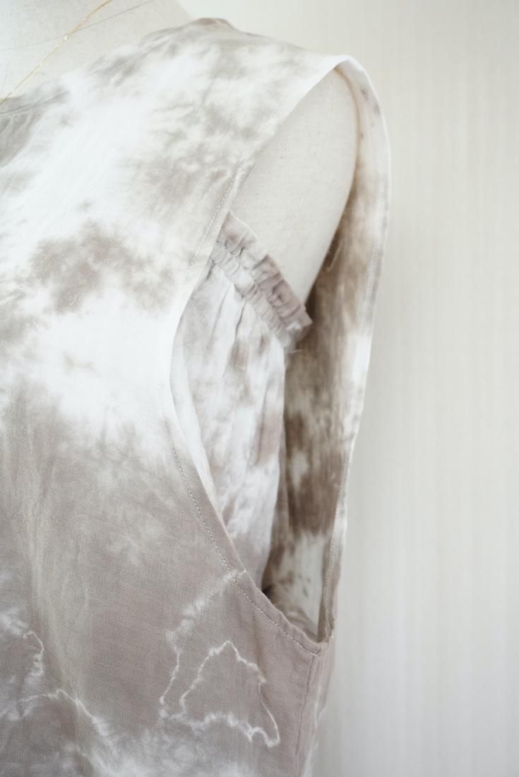 W gauze Big silhouette tank Taupe
