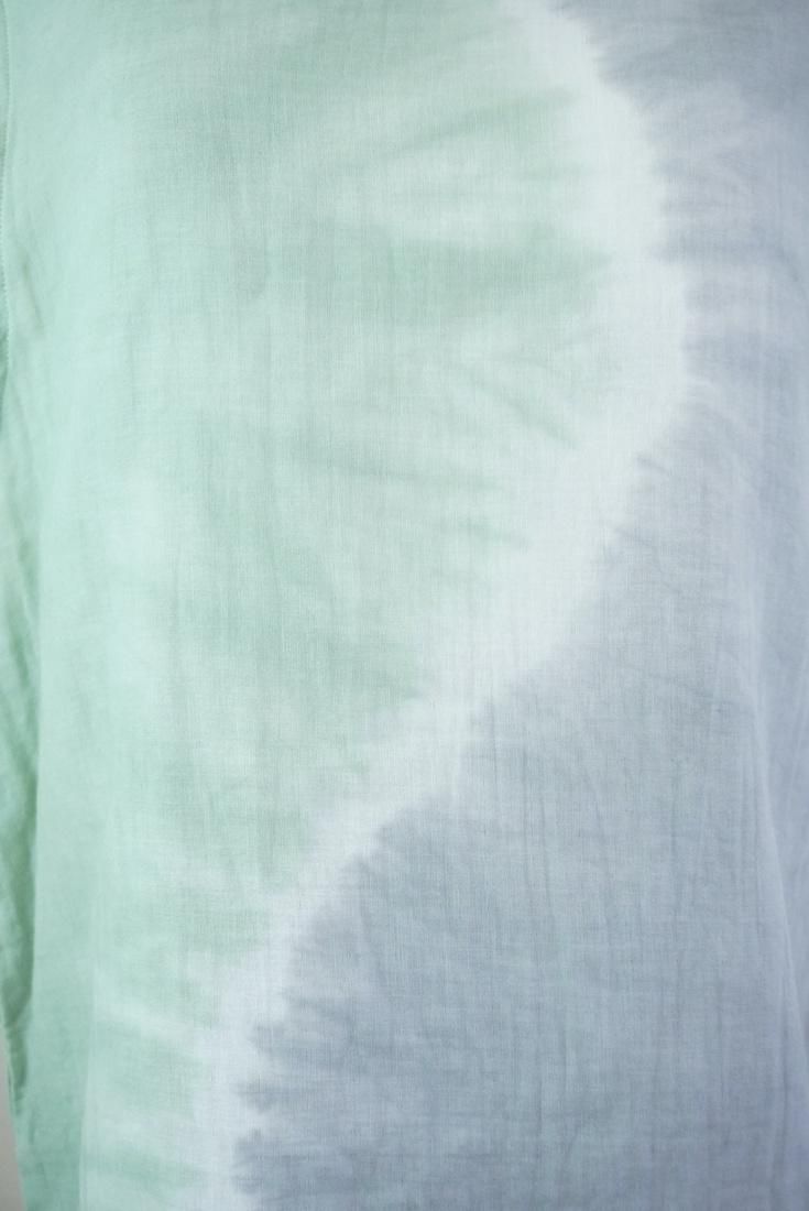 W gauze Big silhouette tank Pistachio x Lightgray