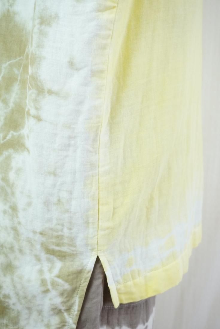 W gauze Big silhouette tank Lemon x Khaki