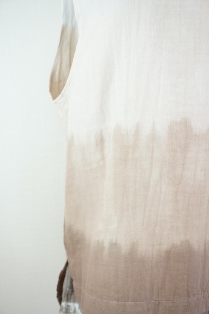 W gauze Big silhouette tank Sandybeach x Cafelate x Brown