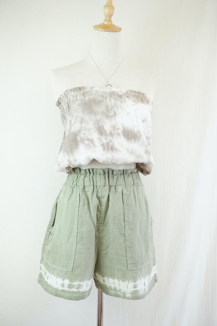 W gauze Easy Shorts Greentea 