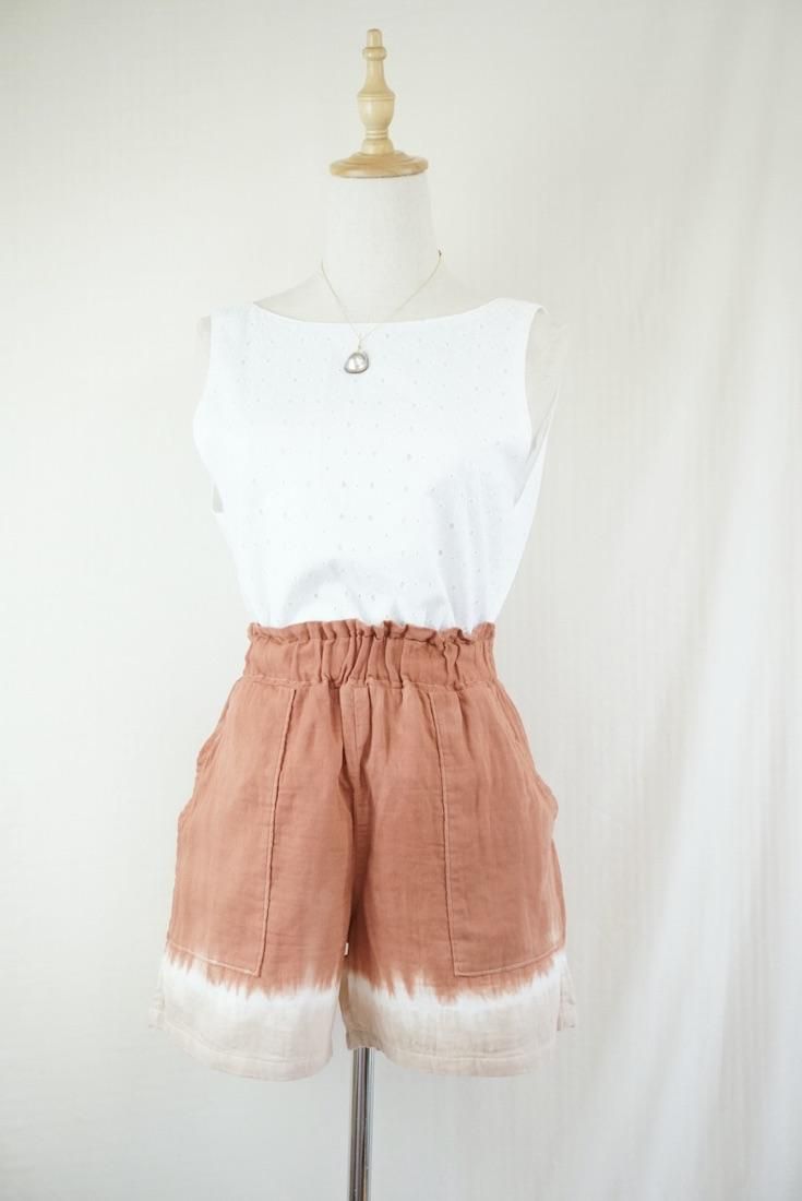 W gauze Easy Shorts Retrobrown x Sandybeach