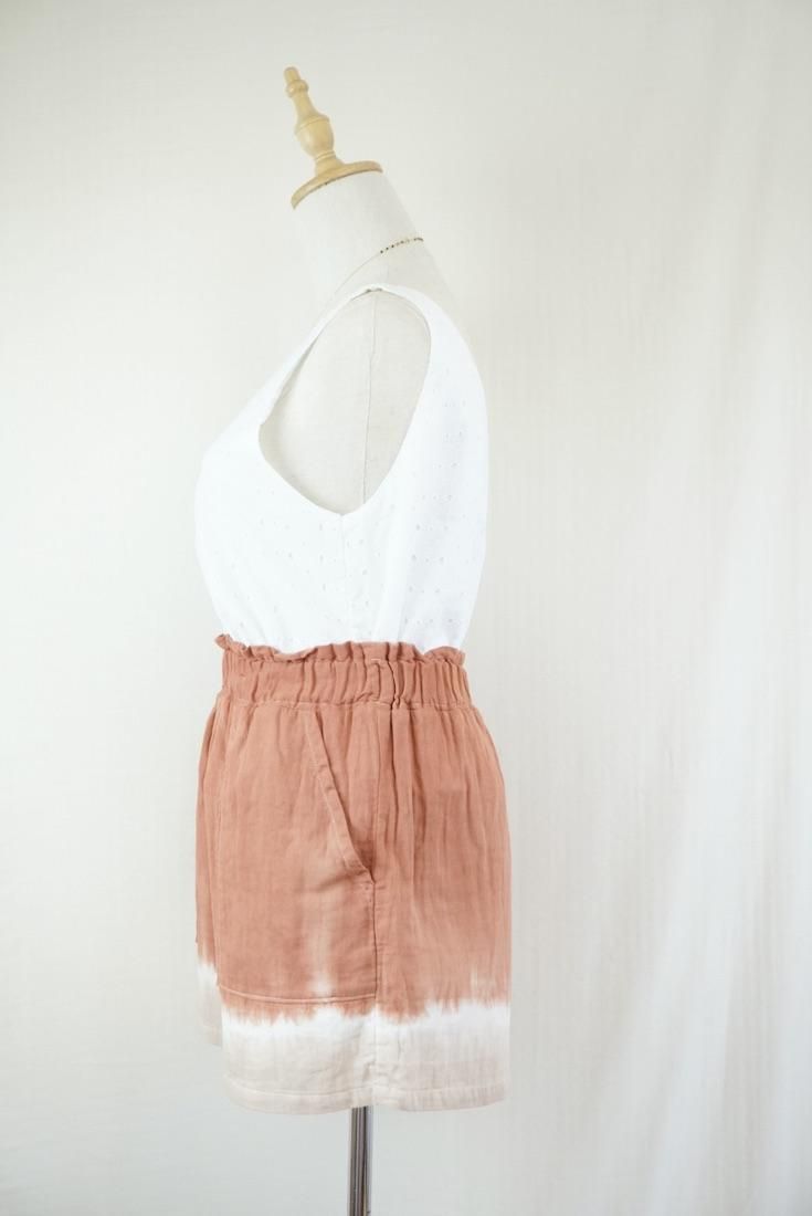 W gauze Easy Shorts Retrobrown x Sandybeach