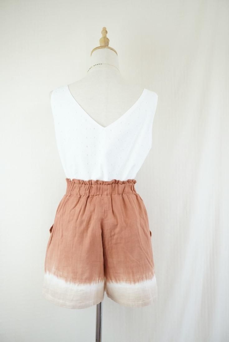 W gauze Easy Shorts Retrobrown x Sandybeach