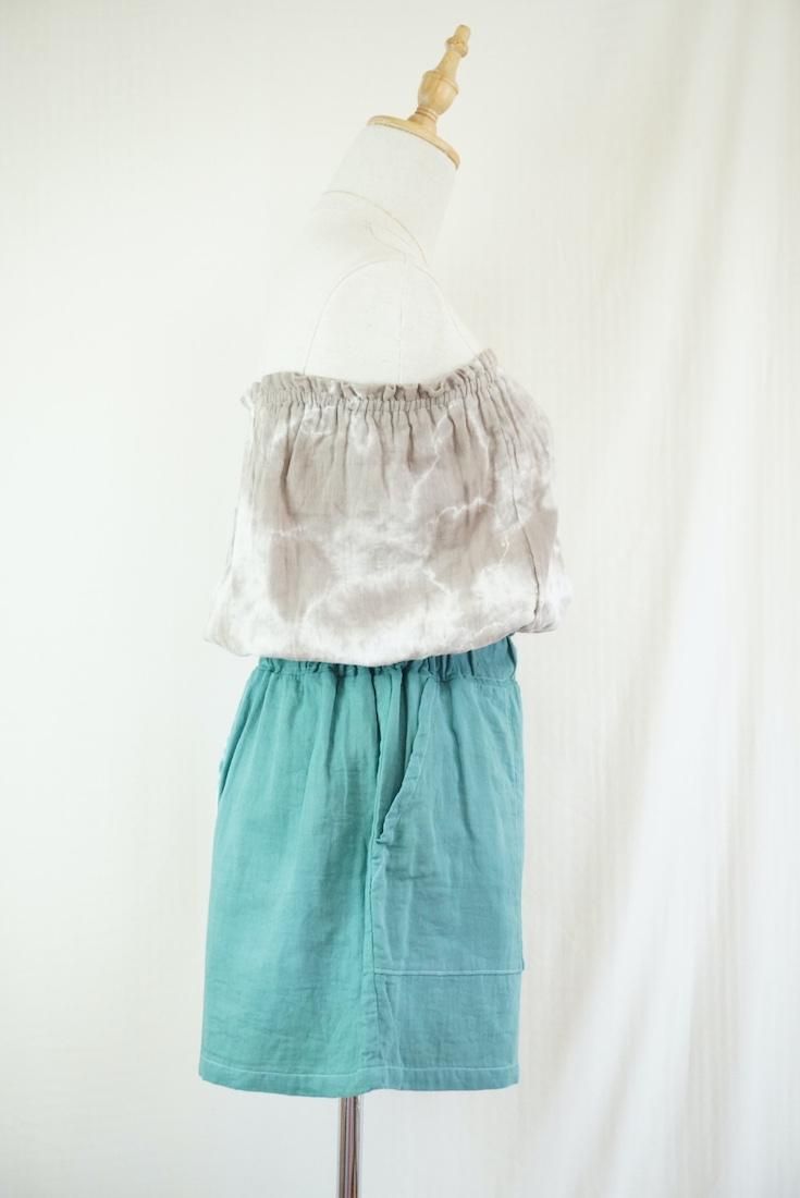 W gauze Easy Shorts Deepgreen x Brown