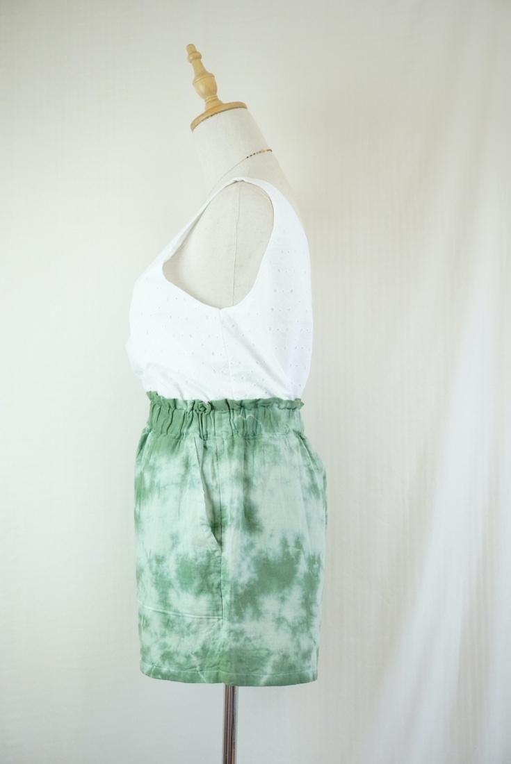 W gauze Easy Shorts Junglegreen x Pistachio