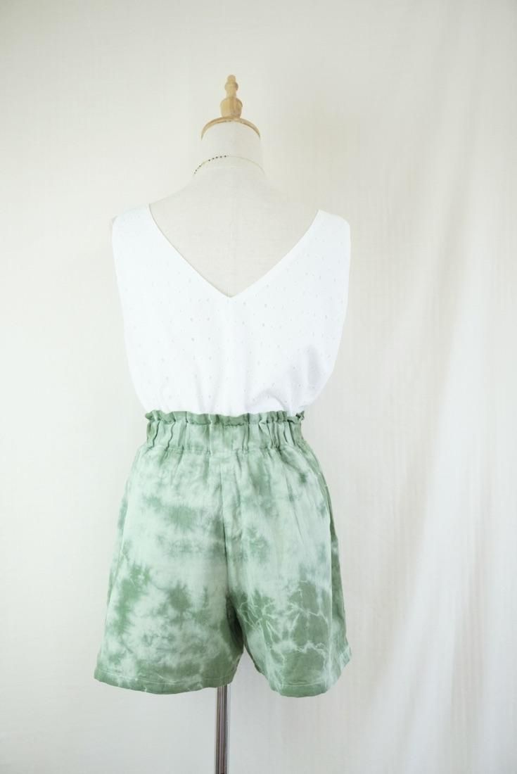 W gauze Easy Shorts Junglegreen x Pistachio