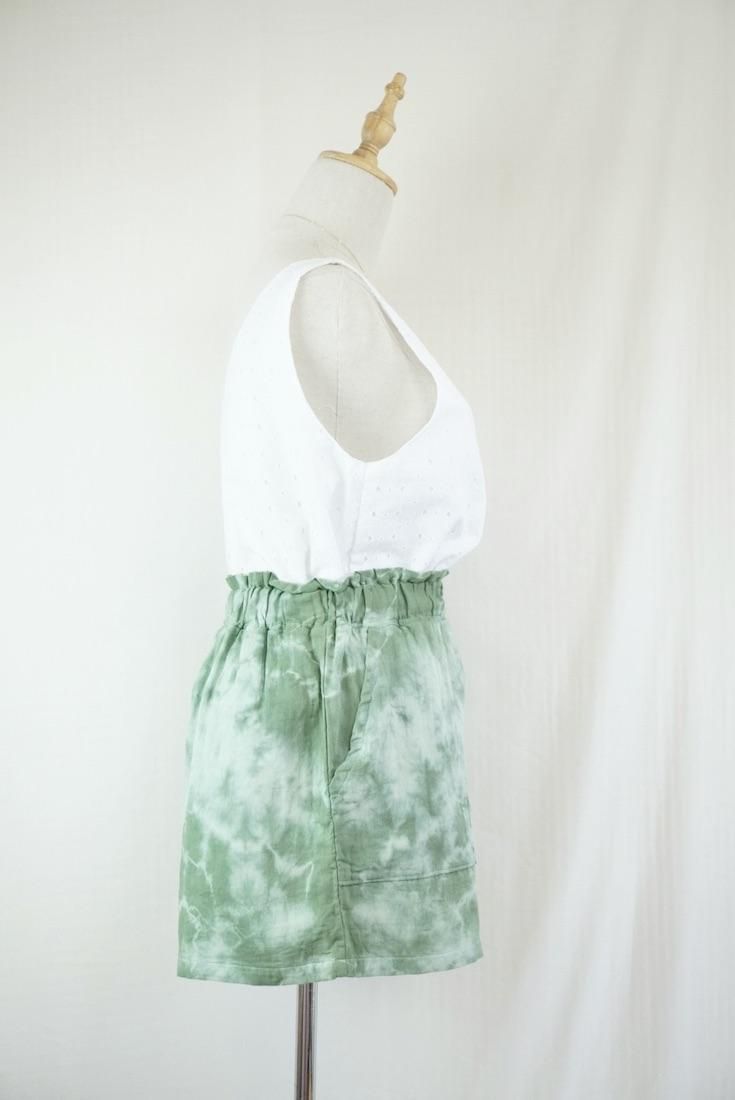 W gauze Easy Shorts Junglegreen x Pistachio