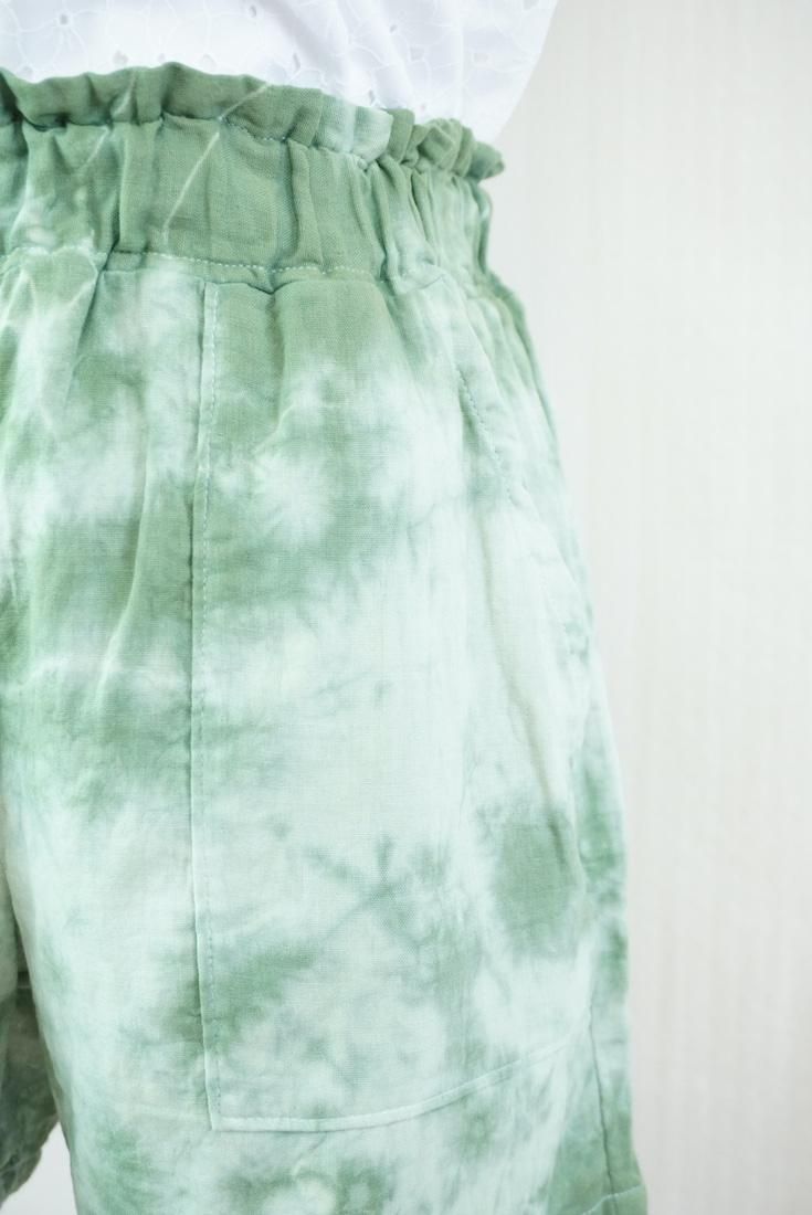 W gauze Easy Shorts Junglegreen x Pistachio
