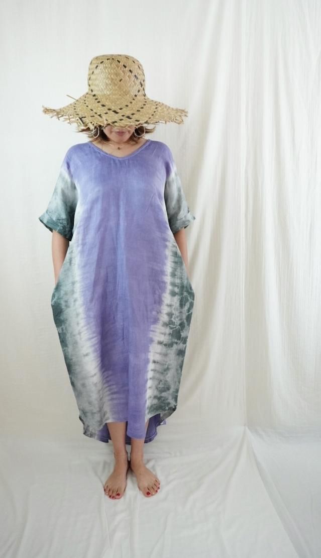 French Linen Relax Dress Ivy  