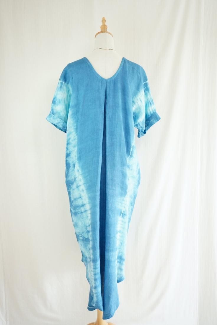 French Linen Relax Dress “Bluejeans”