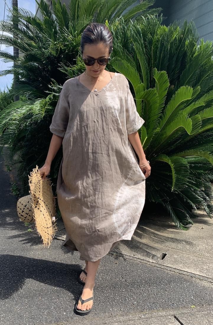 French Linen Relax Dress “Bluejeans”