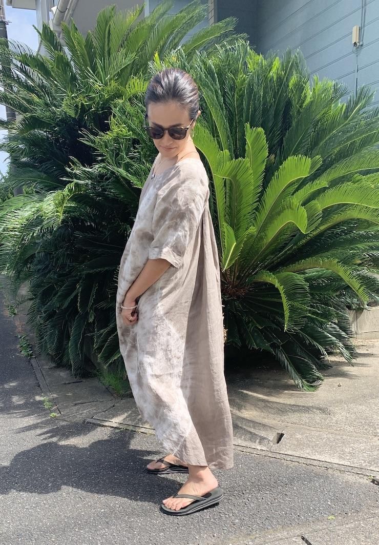 French Linen Relax Dress “Bluejeans”
