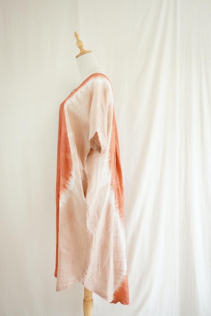 French Linen Relax Dress “RetroBrown x Cafelate”