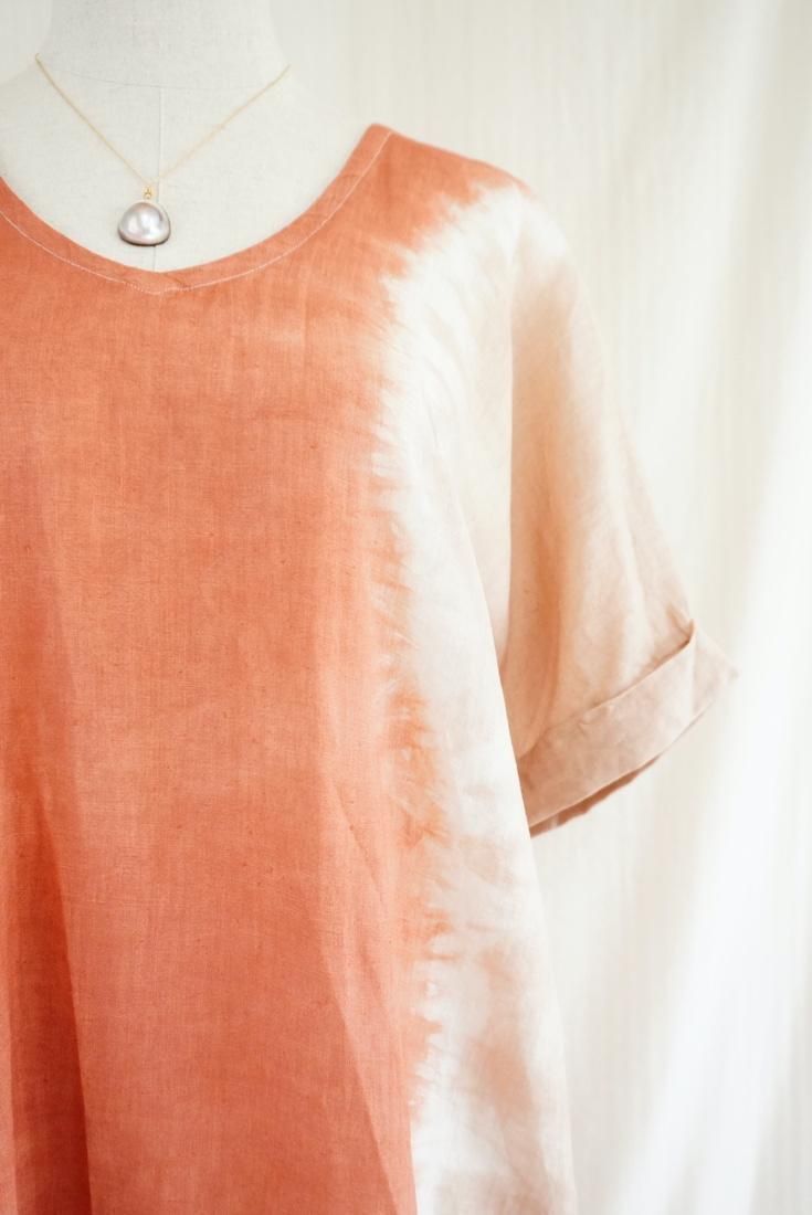 French Linen Relax Dress “RetroBrown x Cafelate”