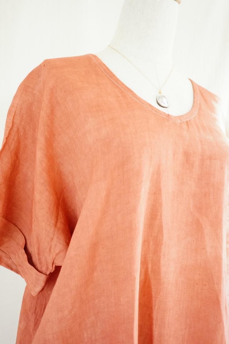 French Linen Relax Dress RetroBrown x Cafelate