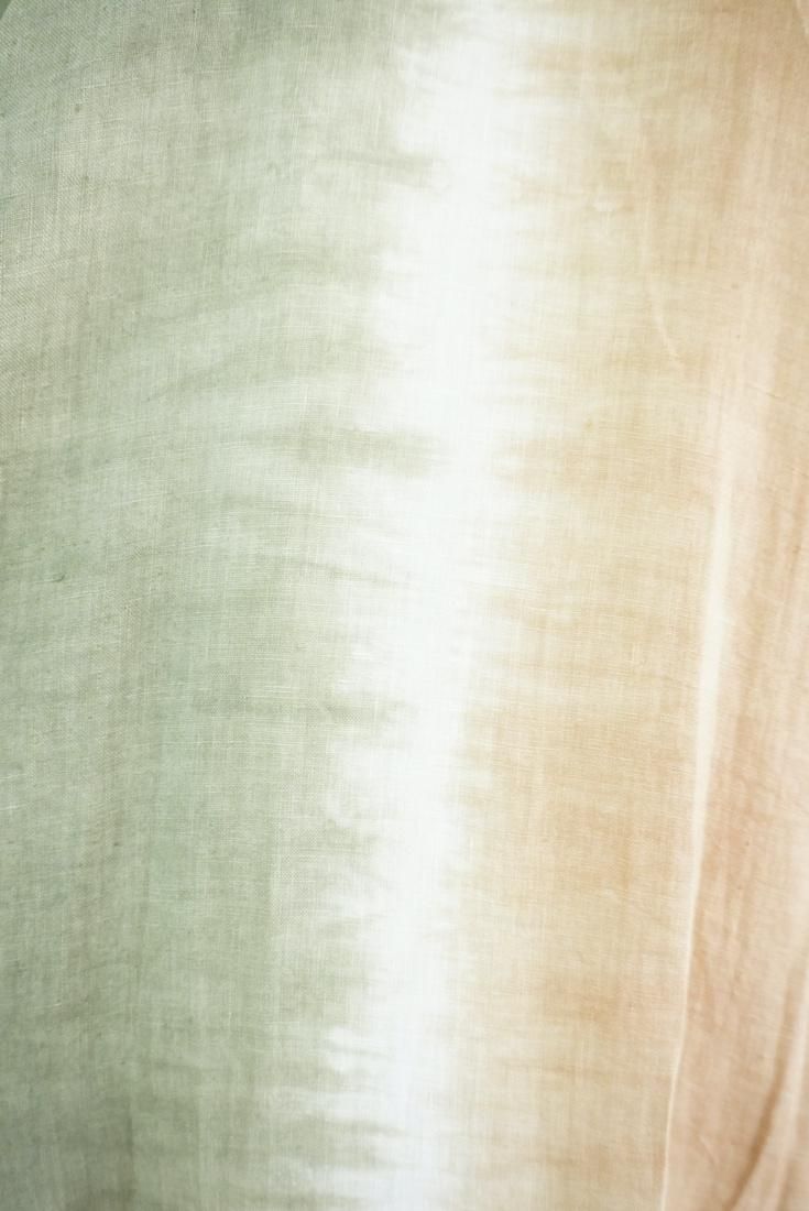 French Linen Relax Dress Greentea x Hazelnuts