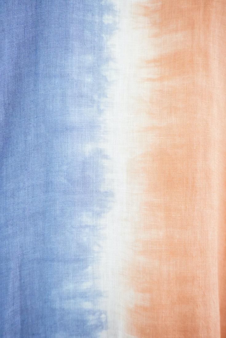 French Linen Relax Dress Terracotta x SlateBlue