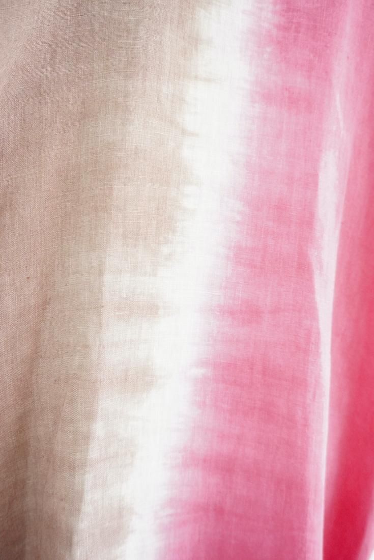French Linen Relax Dress Bougainvillea x Brown