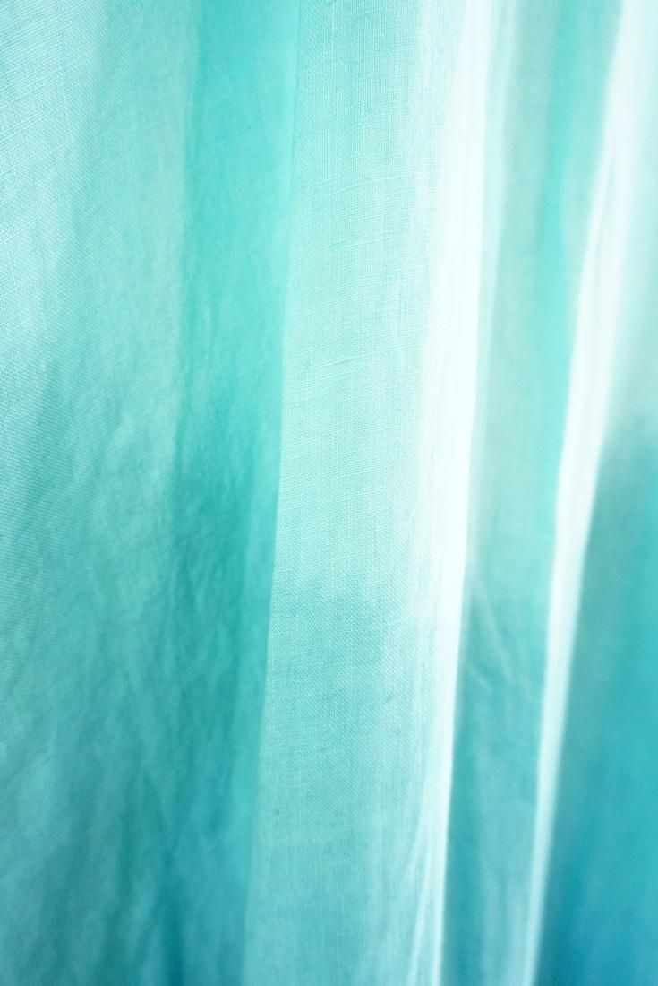 French Linen Relax Dress Turquoise x Under the sea x Navy