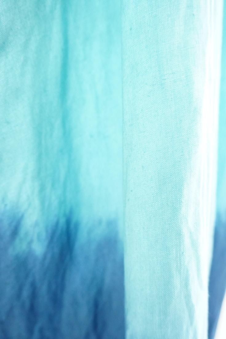 French Linen Relax Dress Turquoise x Under the sea x Navy