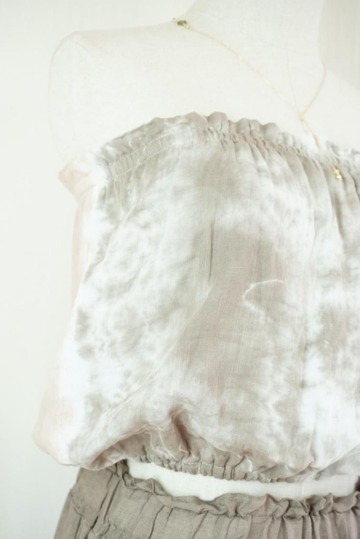 W-gauze Short Bare top Taupe x Cafelate
