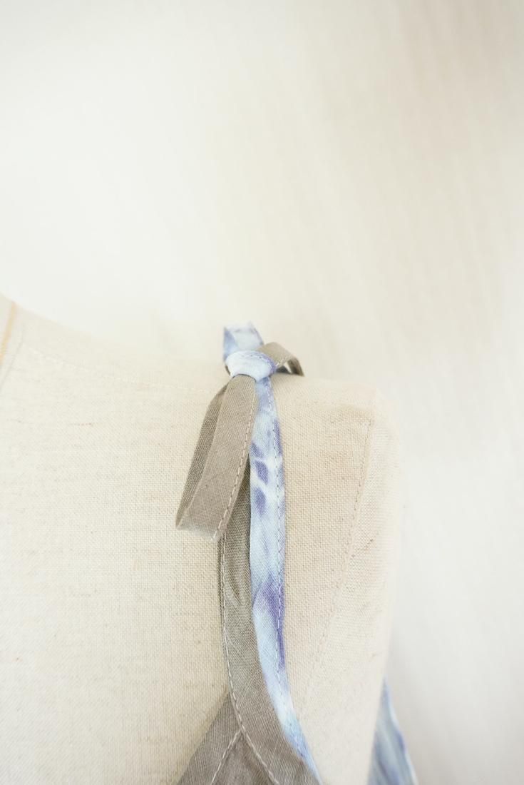 French Linen Ribbon Camisole  Taupe x Lavender 