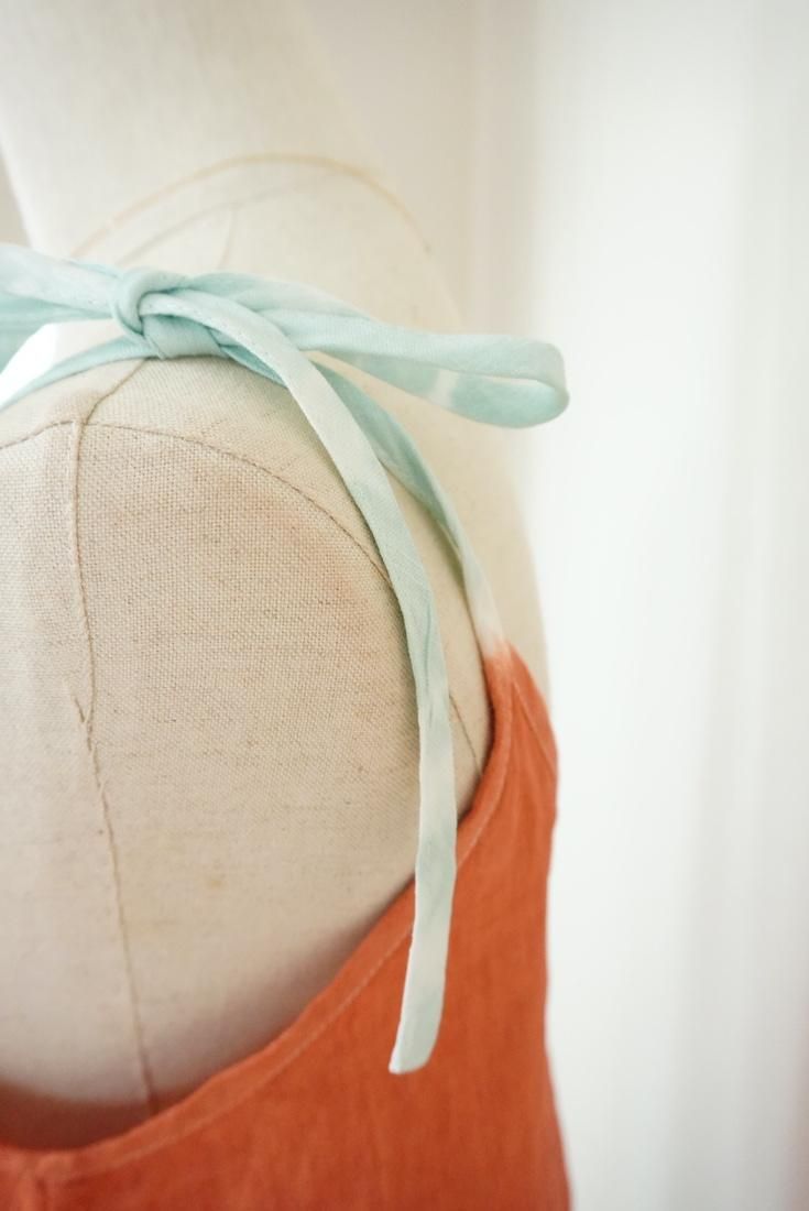 French Linen Ribbon Camisole  Retrobrown x Sage 