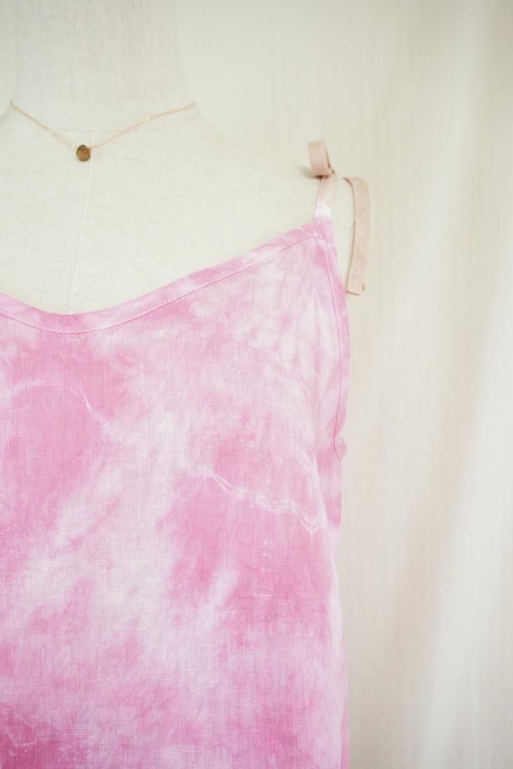 French Linen Ribbon Camisole  Bougainvillea x Cafelate